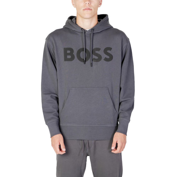 Hugo Boss Gray Cotton Hoodie