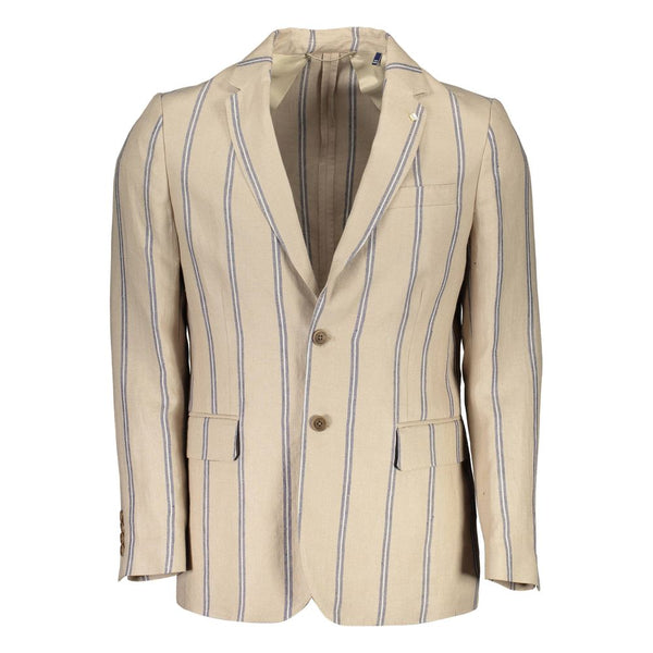 Gant Beige Linen Men Jacket