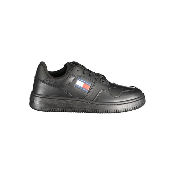 Tommy Hilfiger Black Leather Women Sneaker
