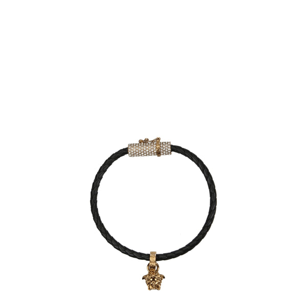 Versace Black Leather Bracelet