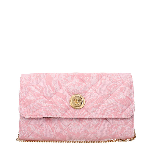 Versace Pink Fabric Clutch Bag
