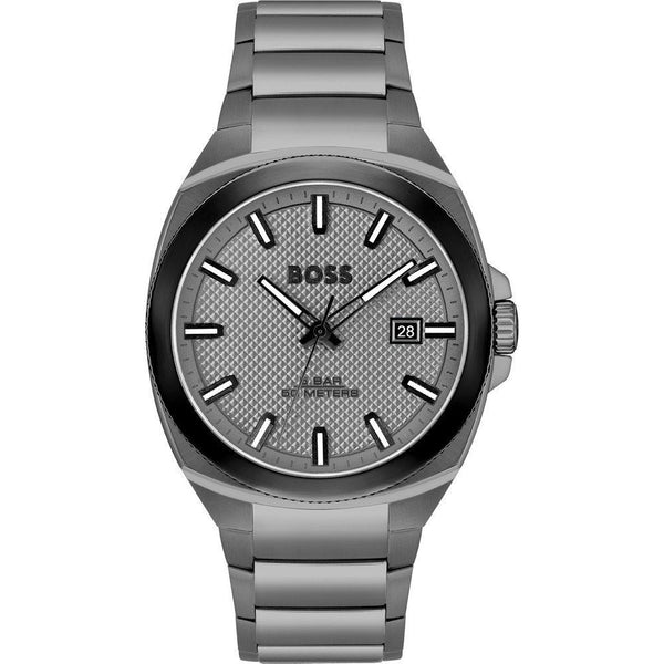 Hugo Boss Gray Stainless Steel Dress Watch
