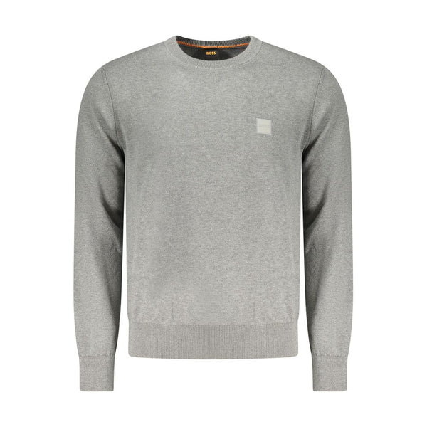 Hugo Boss Gray Cotton Men Sweater