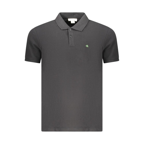 Calvin Klein Black Cotton Men Polo